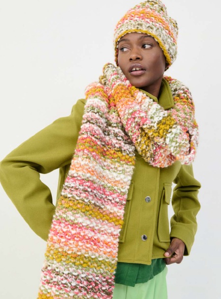 Wow - Chunky Book šála - Green-Ochre-Rose