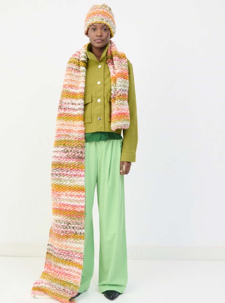 Wow - Chunky Book šála - Green-Ochre-Rose - Obrázek 2