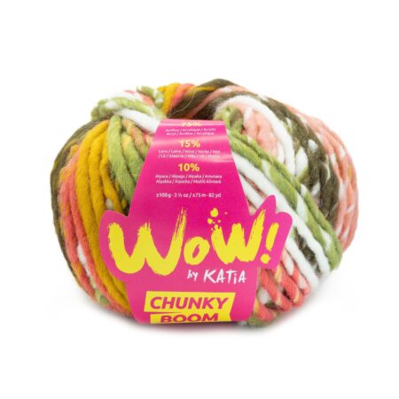 Příze Wow - Chunky Boom - Green-Ochre-Rose