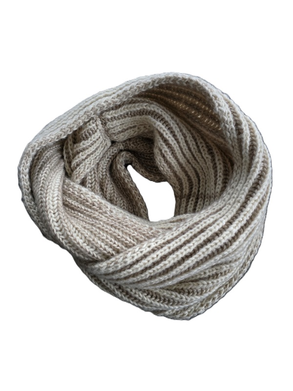 Dvoubarevný pletený nákrčník z příze Cotton-Merino