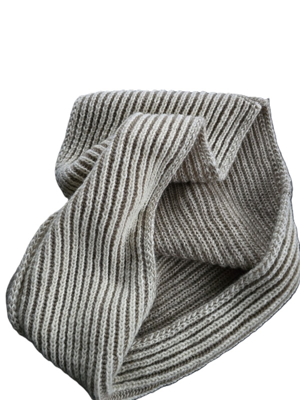 Dvoubarevný pletený nákrčník z příze Cotton-Merino - Obrázek 2