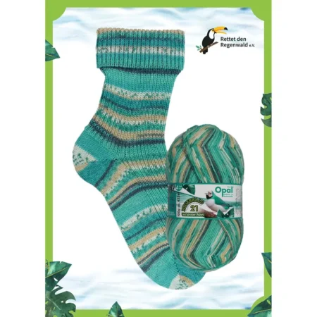 Příze Opal Regenwald - barva tyrkysová