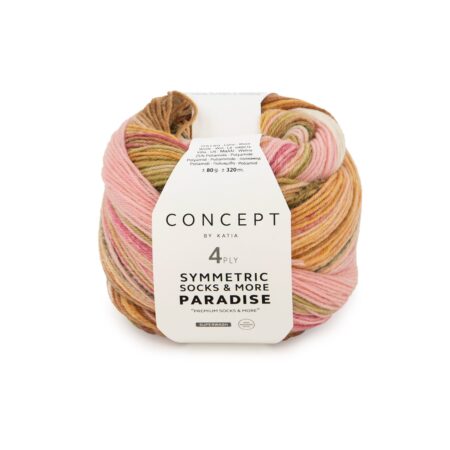 Příze SYMMETRIC SOCKS & MORE - PARADISE - barva Rose-Camel-Green